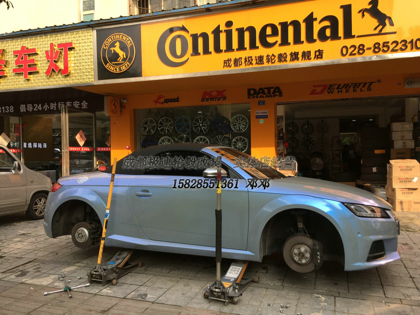 成都極速 奧迪TTS改裝19寸迪威特鍛造輪轂裝車