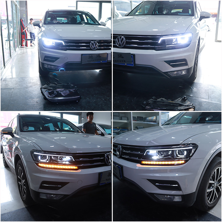 途觀L 車燈改裝 高配版大燈 日行燈 流水轉(zhuǎn)向 北京馳遠改燈