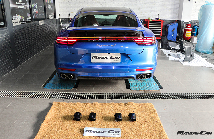 鐘情亮黑 新Panamera 2.9T改裝黑色四出排氣尾嘴