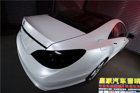 奔馳CLS350AMG車身改色貼膜德國PWF電光金屬白——郴州市皇家音響
