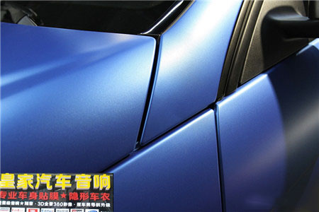 奔馳c180車身改色貼膜德國PWF電光金屬藍——郴州市皇家音響