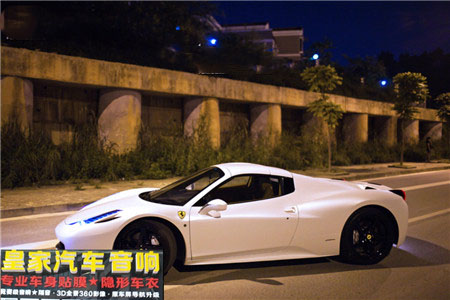 法拉利458Spider電光金屬白——郴州市皇家音響