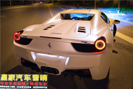 法拉利458Spider電光金屬白——郴州市皇家音響