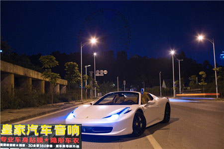 法拉利458Spider電光金屬白——郴州市皇家音響