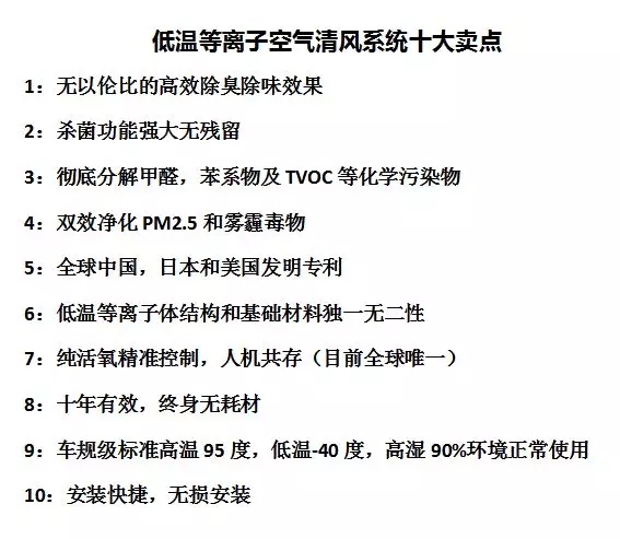 新車除甲醛、車內(nèi)除異味，最有效的方法，低溫等離子空氣清風(fēng)系統(tǒng)
