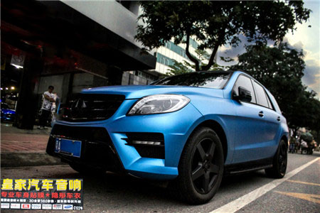 奔驰ML350电光金属蓝——郴州市皇家音响