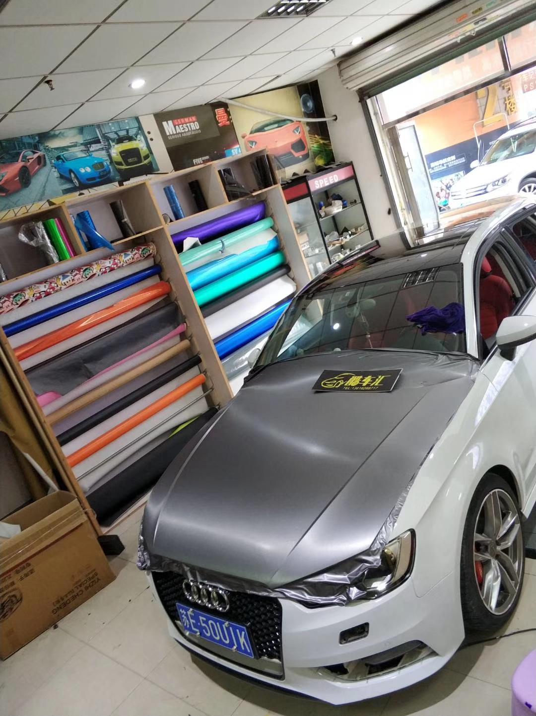 昆山奧迪A3全車貼膜美國(guó)艾利拉絲鋼