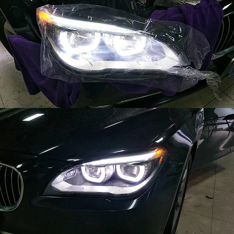 寶馬7系 老款改新款LED大燈  白色LED天使 北京馳遠改燈