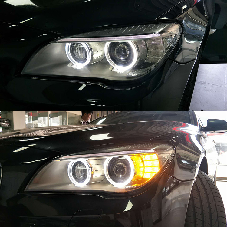 寶馬7系 老款改新款LED大燈  白色LED天使 北京馳遠改燈
