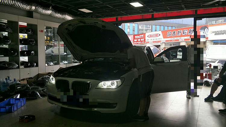 寶馬7系 老款改新款LED大燈  白色LED天使 北京馳遠改燈