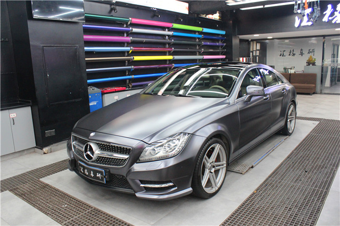 湖南車身改色貼膜 奔馳全車改色電光深灰 美國Teckwrap改色膜