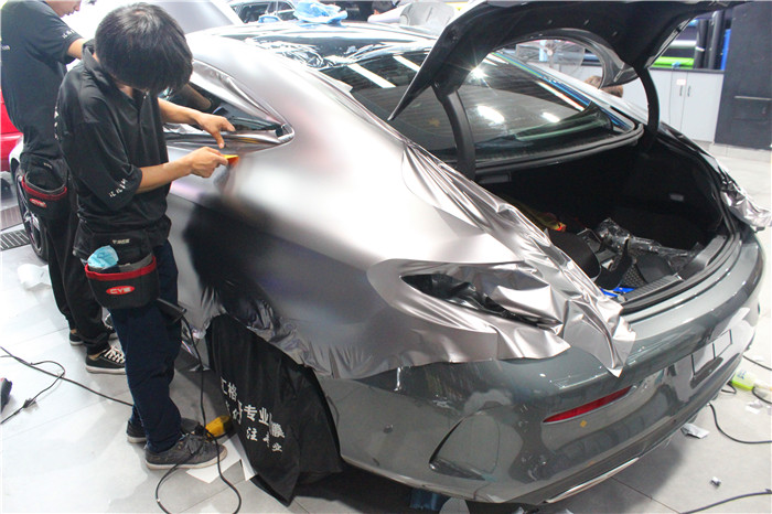 長沙車身改色膜 奔馳全車改色貼膜 美國禿鷹Teckwrap電光棕灰