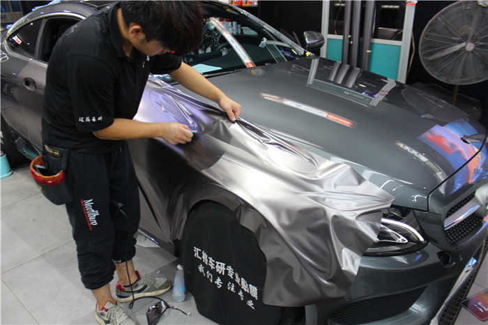 長沙車身改色膜 奔馳全車改色貼膜 美國禿鷹Teckwrap電光棕灰