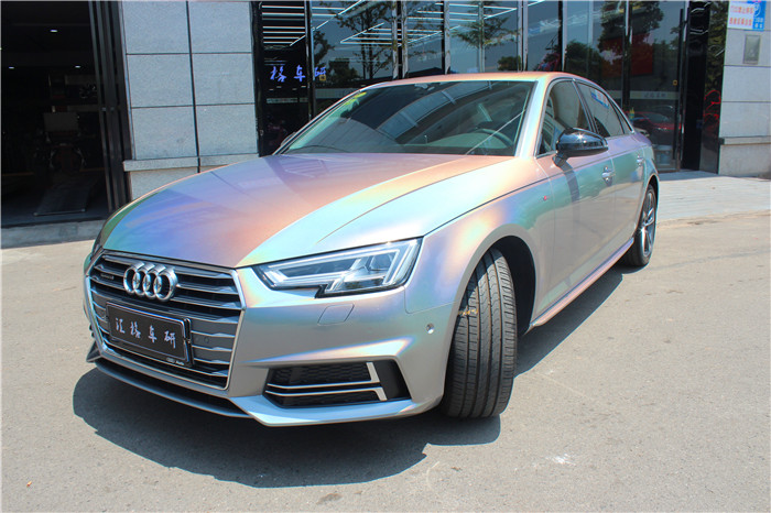 長(zhǎng)沙汽車(chē)改裝貼膜 奧迪改色星空彩虹銀 美國(guó)禿鷹Teckwrap改色膜