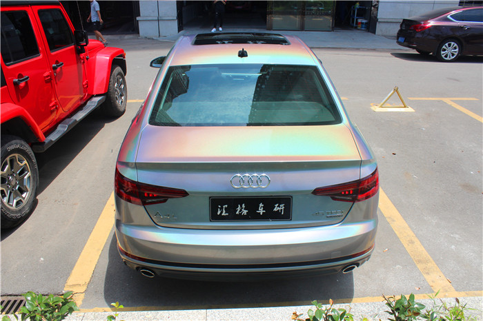 長(zhǎng)沙汽車(chē)改裝貼膜 奧迪改色星空彩虹銀 美國(guó)禿鷹Teckwrap改色膜