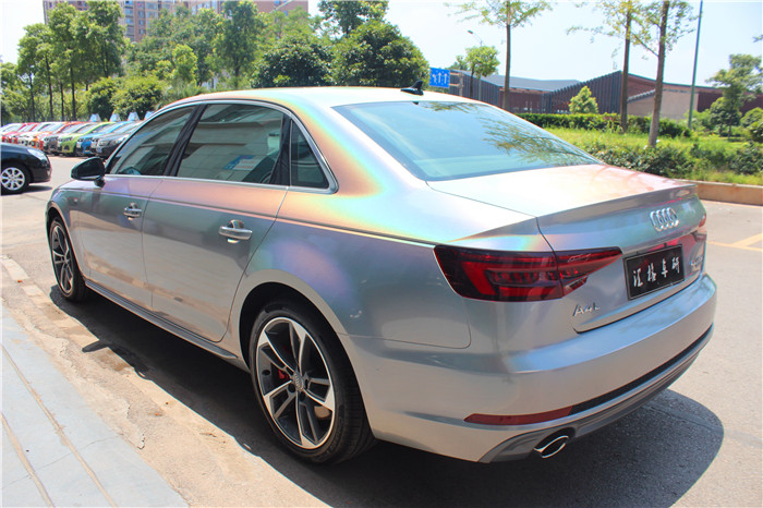 長(zhǎng)沙汽車(chē)改裝貼膜 奧迪改色星空彩虹銀 美國(guó)禿鷹Teckwrap改色膜
