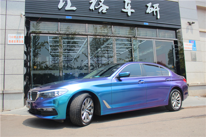 長沙汽車改色膜 寶馬改色貼膜 美國Teckwrap亞面鉆石紫魅藍(lán)