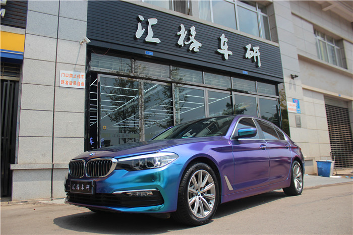 長沙汽車改色膜 寶馬改色貼膜 美國Teckwrap亞面鉆石紫魅藍(lán)