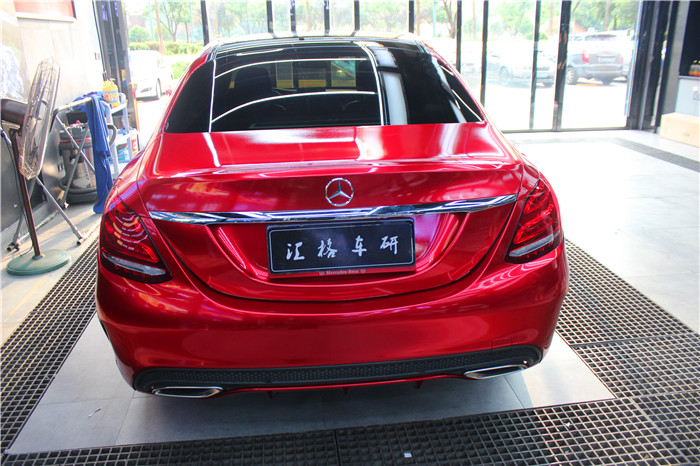長(zhǎng)沙車身貼膜 奔馳改色貼膜 美國(guó)Teckwrap水晶烈焰紅汽車改色膜