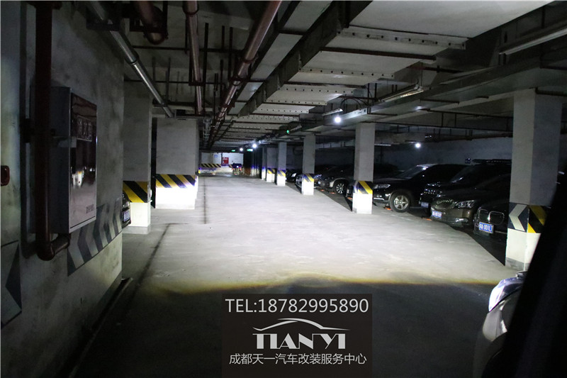 成都樓蘭改車燈改裝米石M2 LED大燈雙光透鏡性能版照明系統(tǒng)