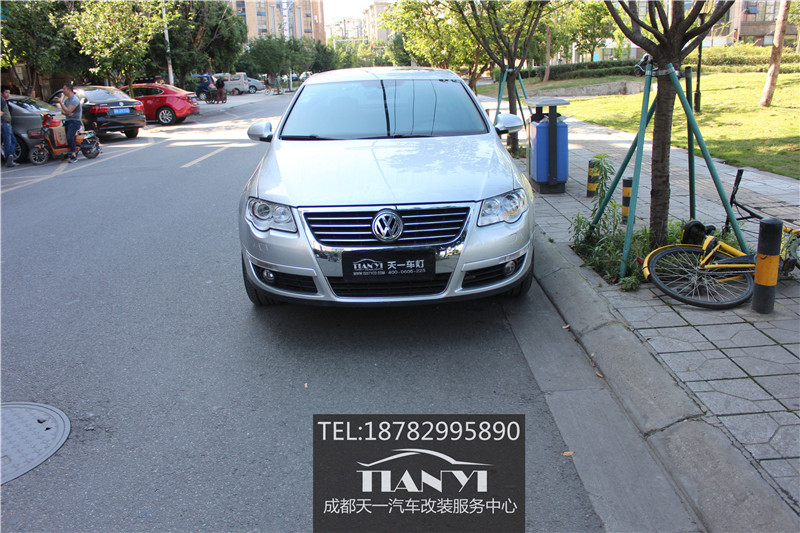 成都老款邁騰B6改車燈氙氣改裝米石M2 LED大燈雙光隨動透鏡