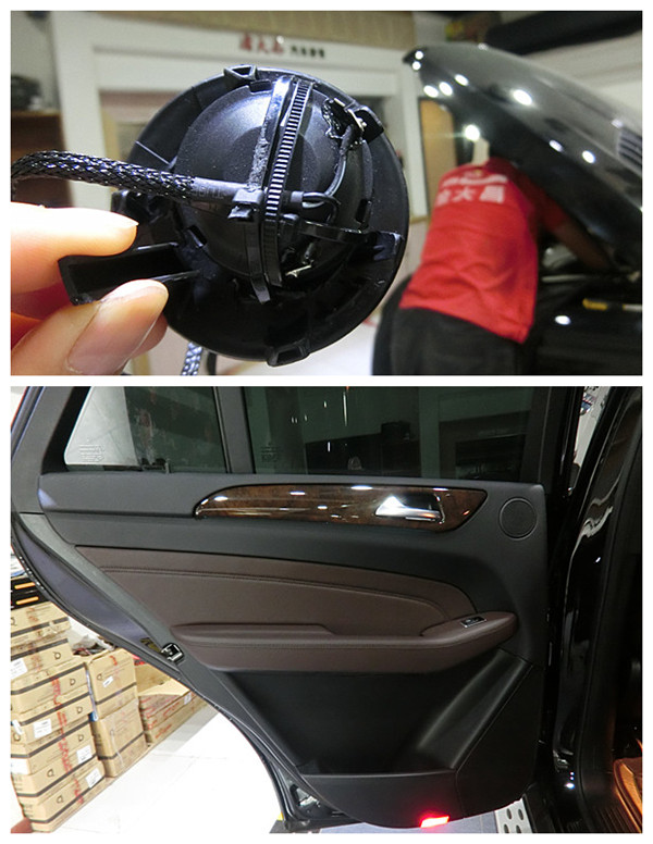 重慶汽車音響改裝哪家好？重慶渝大昌奔馳ML400汽車音響改裝丹拿S242德國(guó)零點(diǎn)
