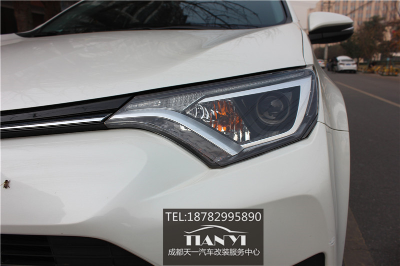 成都米石LED大燈雙光透鏡改裝新rav4榮放改車燈