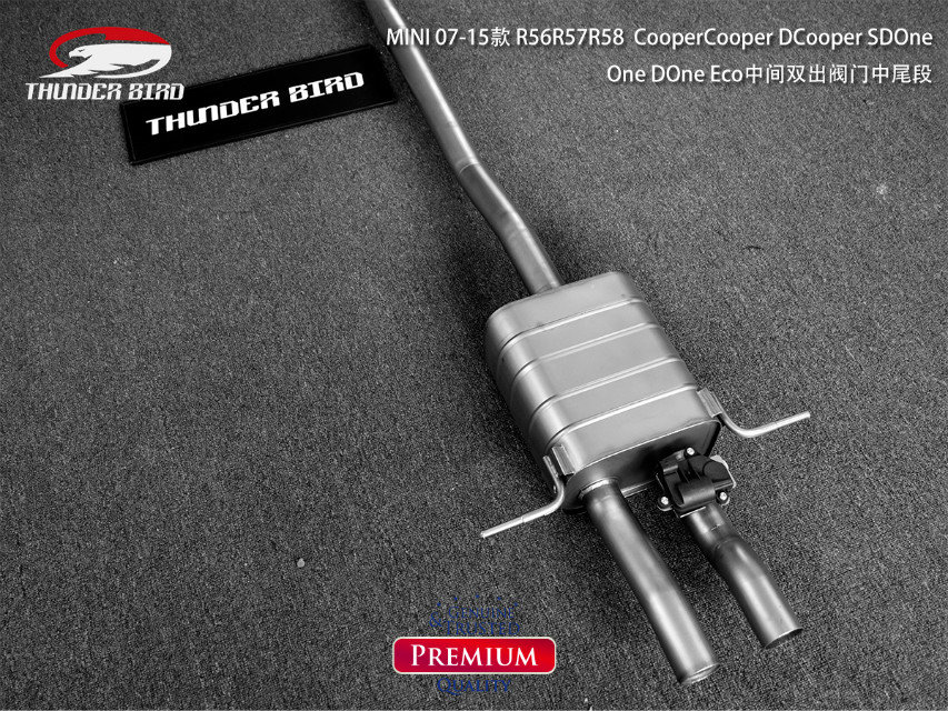 雷鳥排氣 MINI 07-15款 R56R57R58  CooperC改裝雷鳥可變電子閥門中尾段排氣管