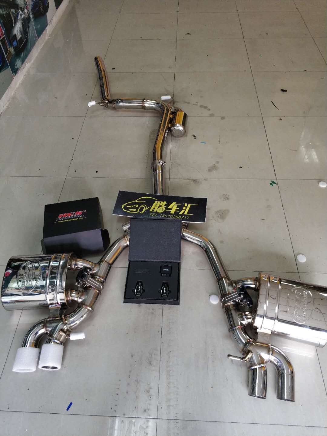 昆山新奧迪A4改res中尾段電子閥門排氣