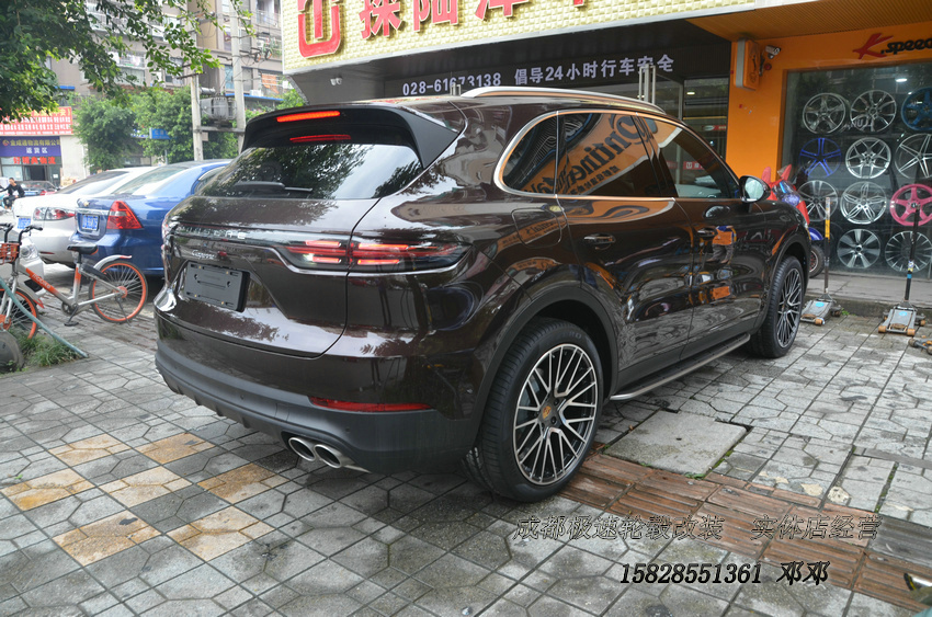 保時捷新款卡宴 升級21寸定制鍛造輪轂裝車完成