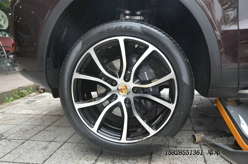 2018款卡宴 定制21寸鍛造輪轂裝車達(dá)成 成都鄧鄧