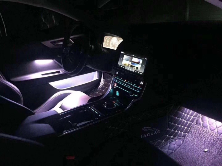 西安亿之星2018款捷豹XFL改装原厂10色氛围灯原车屏控制