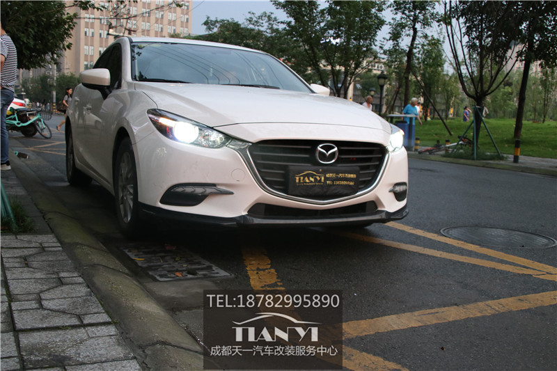 成都車(chē)燈改裝店在哪兒?昂克賽拉改燈海拉5透鏡氙氣燈