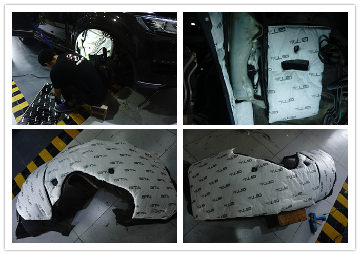 解決車內(nèi)異味，重慶渝大昌音響奧迪Q7拆儀表臺(tái)汽車全車隔音隔熱降噪改裝GT隔音
