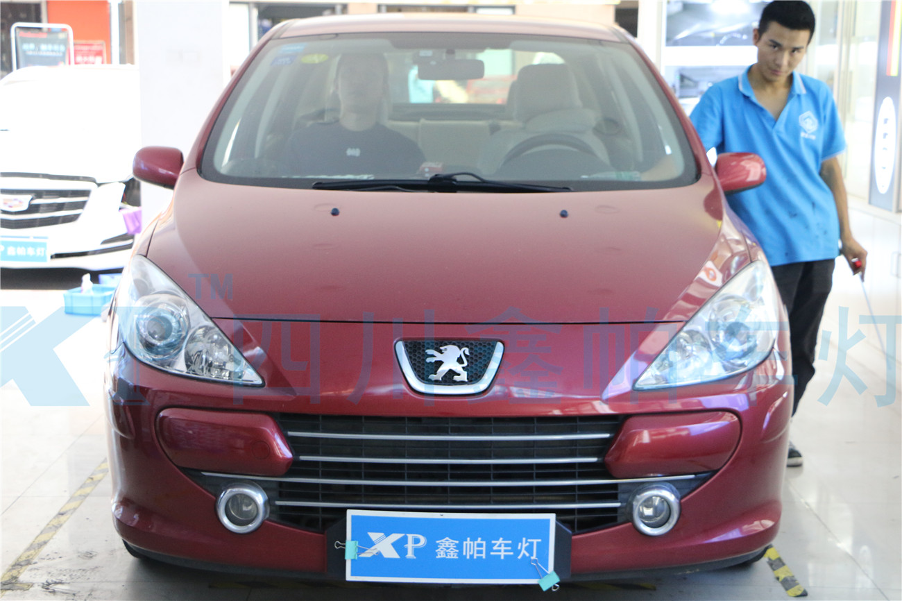 標致307標致408成都改燈鑫帕車燈大燈升級改裝案例分享雙光透鏡