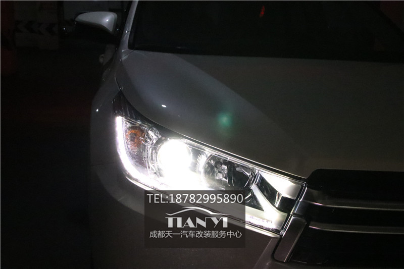米石激光大燈新漢蘭達(dá)改燈透鏡成都天一車燈改裝店