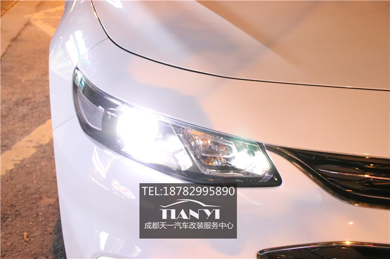 成都天一車燈改裝店邁銳寶XL改燈米石LED大燈透鏡