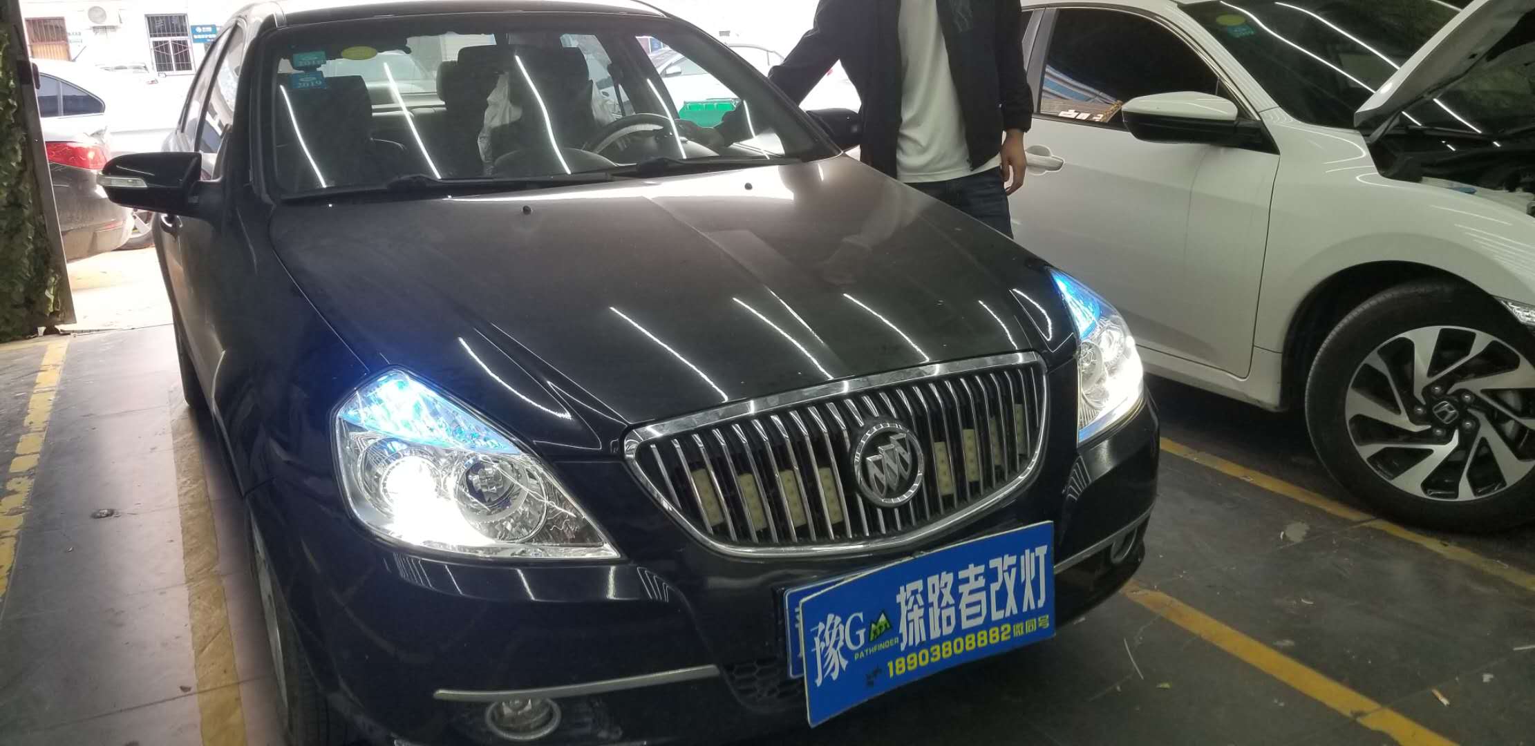 別克凱越升級(jí)大燈總成新鄉(xiāng)探路者改燈專業(yè)汽車燈光升級(jí)