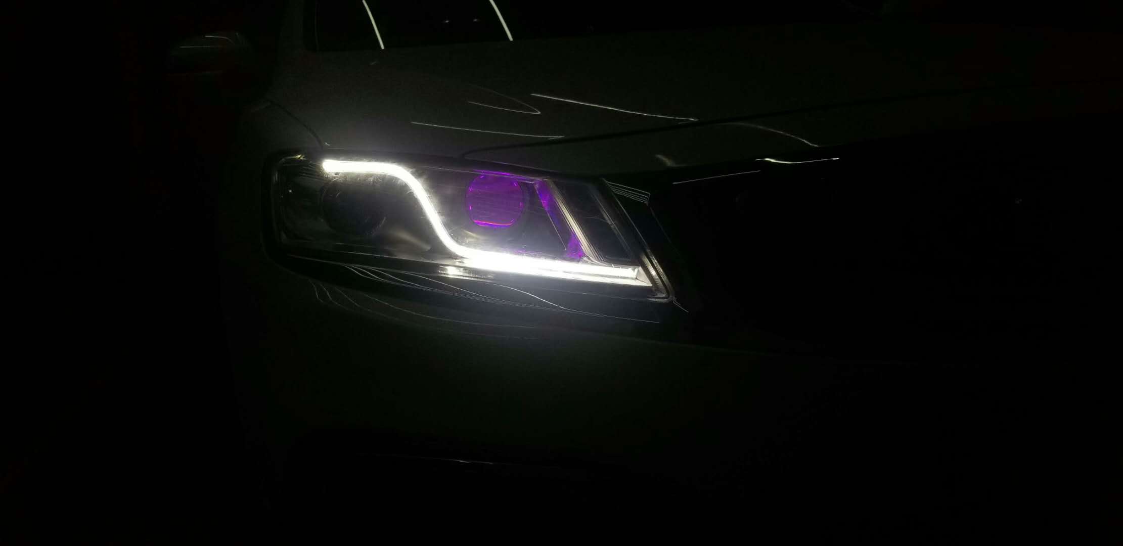 新乡帝豪博瑞改装LED透镜探路者改灯专业汽车灯光升级