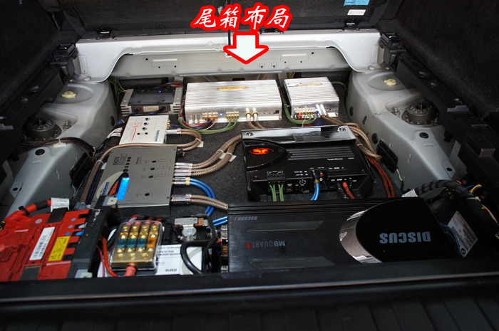 重慶汽車音響改裝哪家好？重慶渝大昌寶馬X5汽車音響改裝勁浪烏托邦三分頻美國來福功放