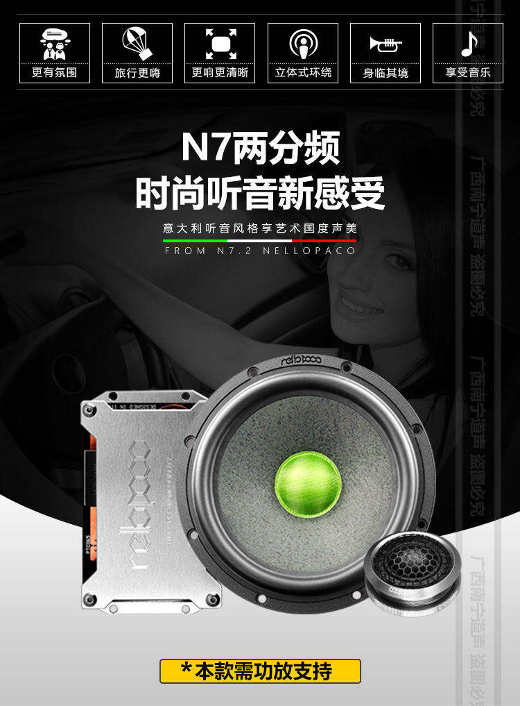 武汉 前沿车改 尼诺帕克N7.2两分频喇叭套装