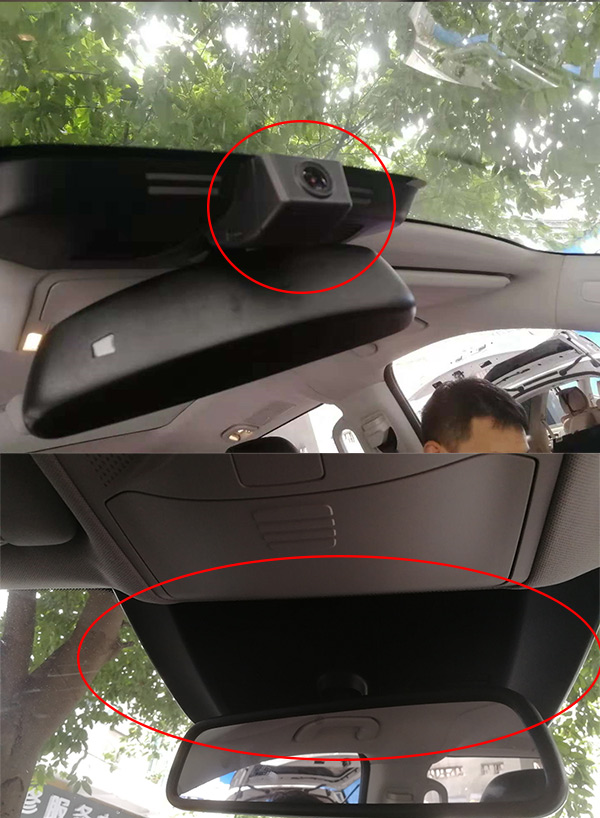 奔馳V260隱藏行車記錄儀1080P超清---成都威威車改