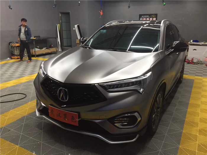 武漢謳歌CDX車身改色裝貼卡孚電光鈦灰效果圖