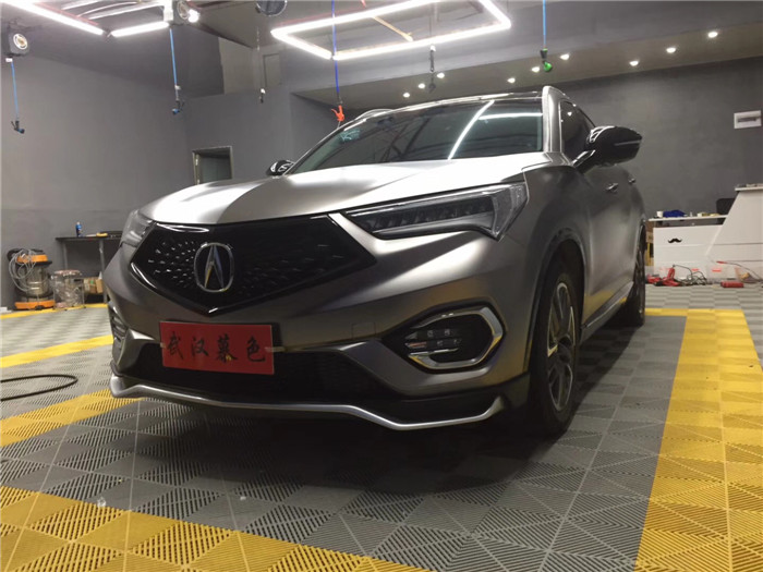 武漢謳歌CDX車身改色裝貼卡孚電光鈦灰效果圖