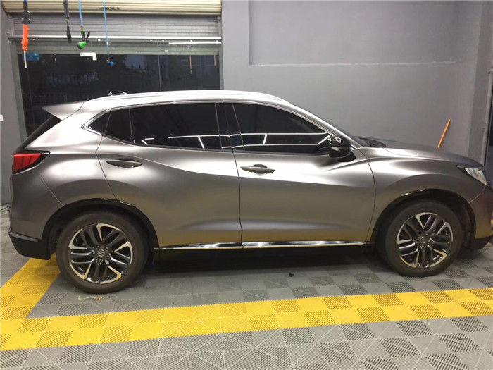 武漢謳歌CDX車身改色裝貼卡孚電光鈦灰效果圖