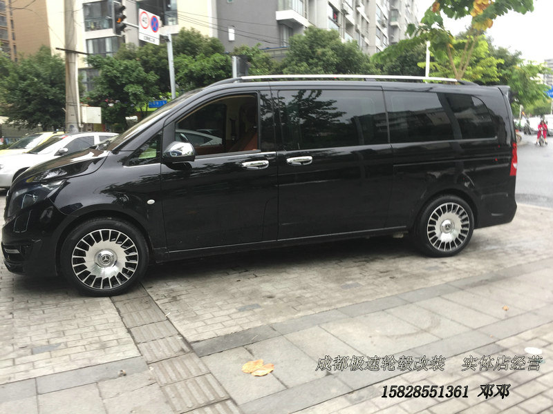 奔馳V260 定制19寸鍛造懸浮蓋輪轂裝車