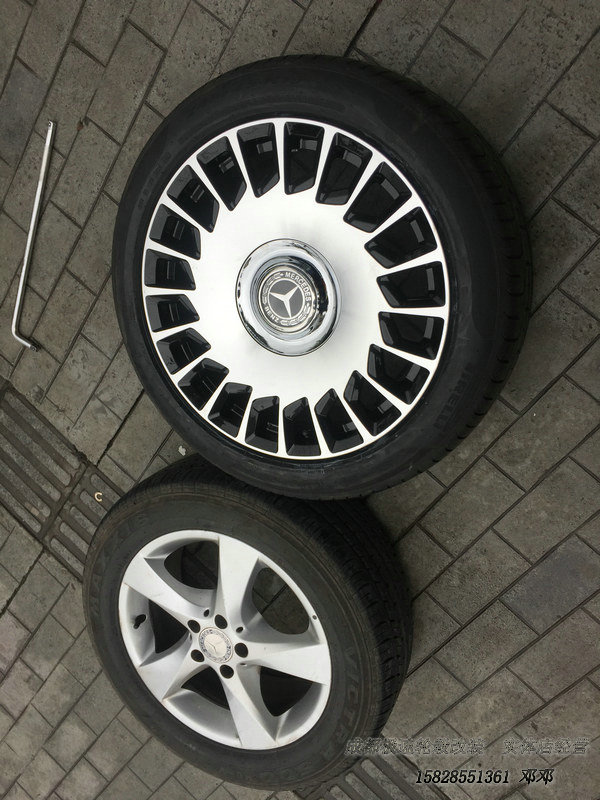 奔馳V260 定制19寸鍛造懸浮蓋輪轂裝車
