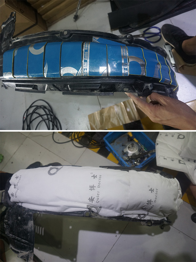 重慶渝大昌汽車音響改裝之豐田普拉多全車隔音降噪改裝安博士藍(lán)鉆寶貝汽車隔音吸音棉