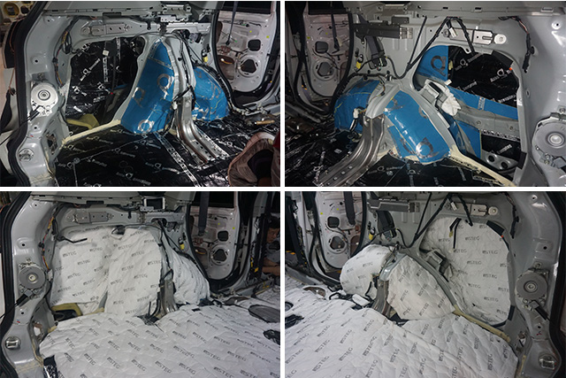 重慶渝大昌汽車音響改裝之三菱歐藍德全車隔音降噪改裝安博士藍鉆寶貝汽車隔音吸音棉