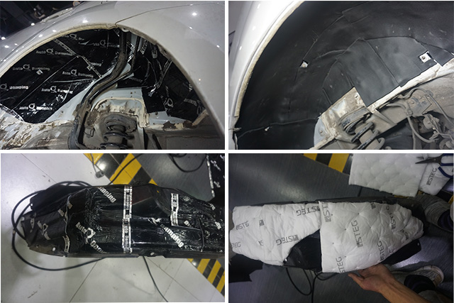 重慶渝大昌汽車音響改裝之三菱歐藍德全車隔音降噪改裝安博士藍鉆寶貝汽車隔音吸音棉
